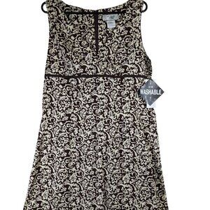 dBy Ltd Women size 4 Slimming A Line Sleeveless Dress Chocolate Floral New Tags